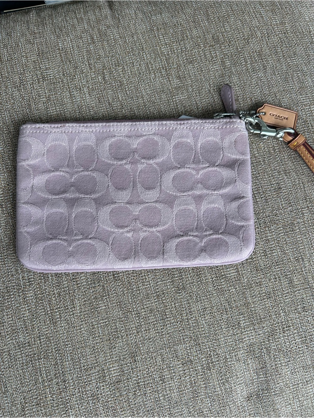 Coach Lilac Signature Jacquard Wristlet